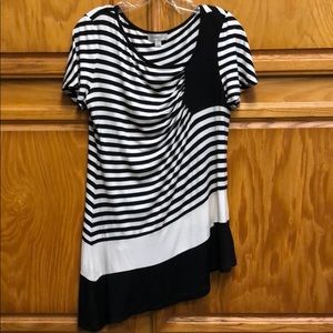 Asymmetrical Black & Cream Tunic